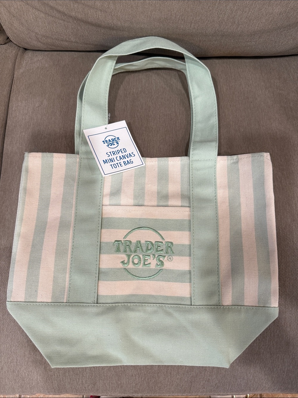 Trader Joe’s Striped Mini Canvas Tote Bag